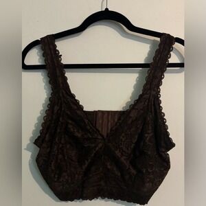 Parfait Womens Brown Lace Bra‎ Bralette 38H Adjustable Straps